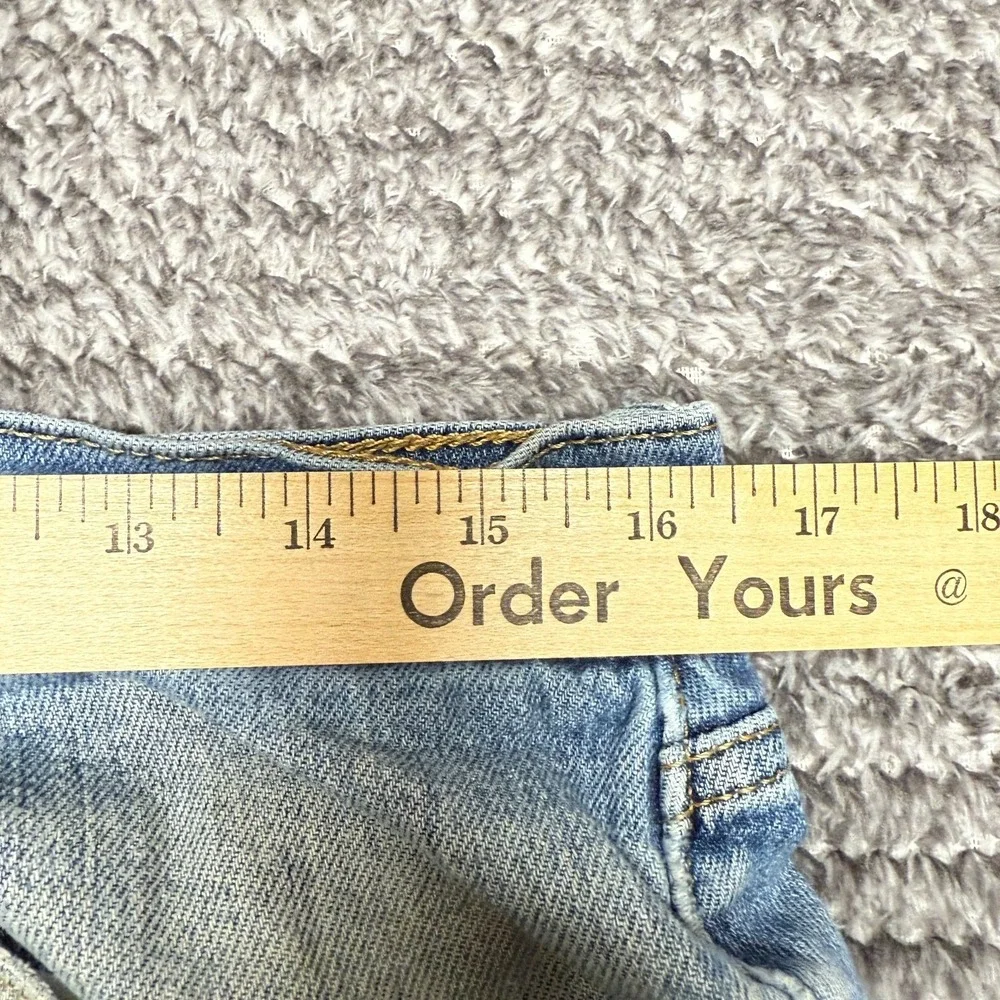 Levis‎ Mens 505 Jeans W34 L32 Light Wash Blue Distressed Regular Fit